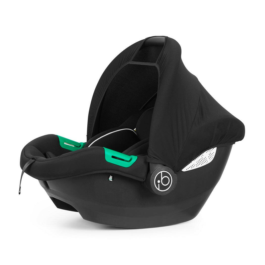 Ickle Bubba Stomp LUXE Travel System with Cirrus Car Seat & Base - Black/Woodland/Black - plus Bubba&Me Crib