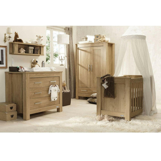 Babystyle Bordeaux Nursery Furniture Set - Oak - 3 Piece (Free Mattress)
