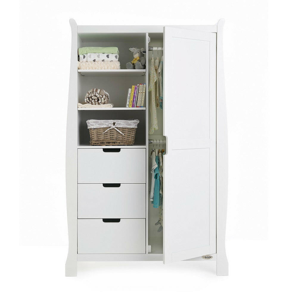 Obaby Stamford Classic Sleigh 3 Piece Room Set (White)