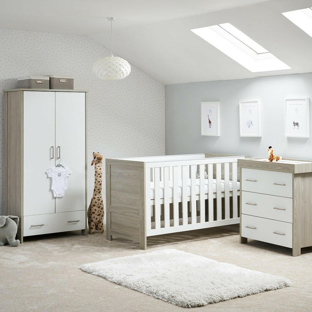Obaby Nika 3 Piece Room Set (Grey Wash & White)