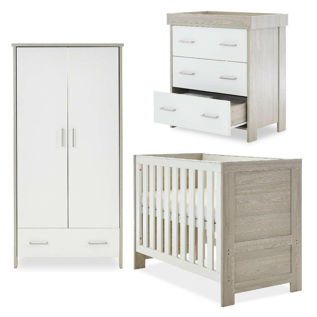 Obaby Nika MINI 3 Piece Room Set (Grey Wash & White)