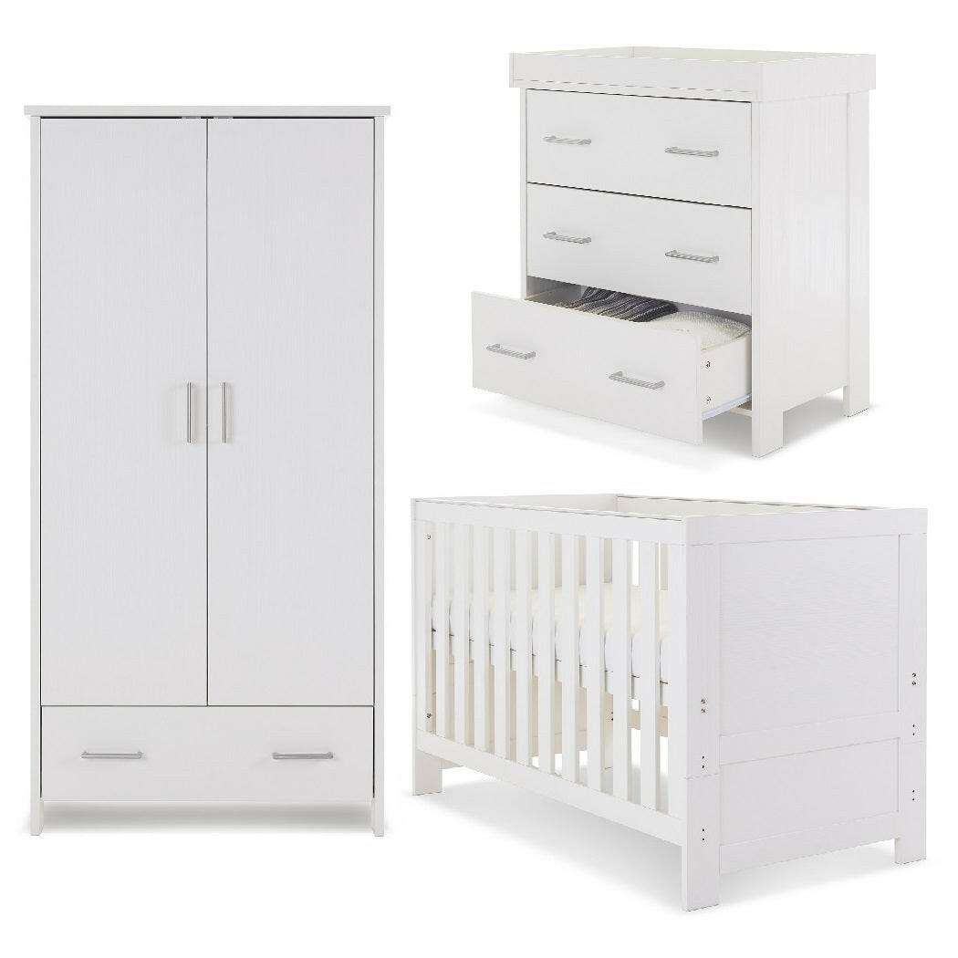 Obaby Nika 3 Piece Room Set (White Wash)
