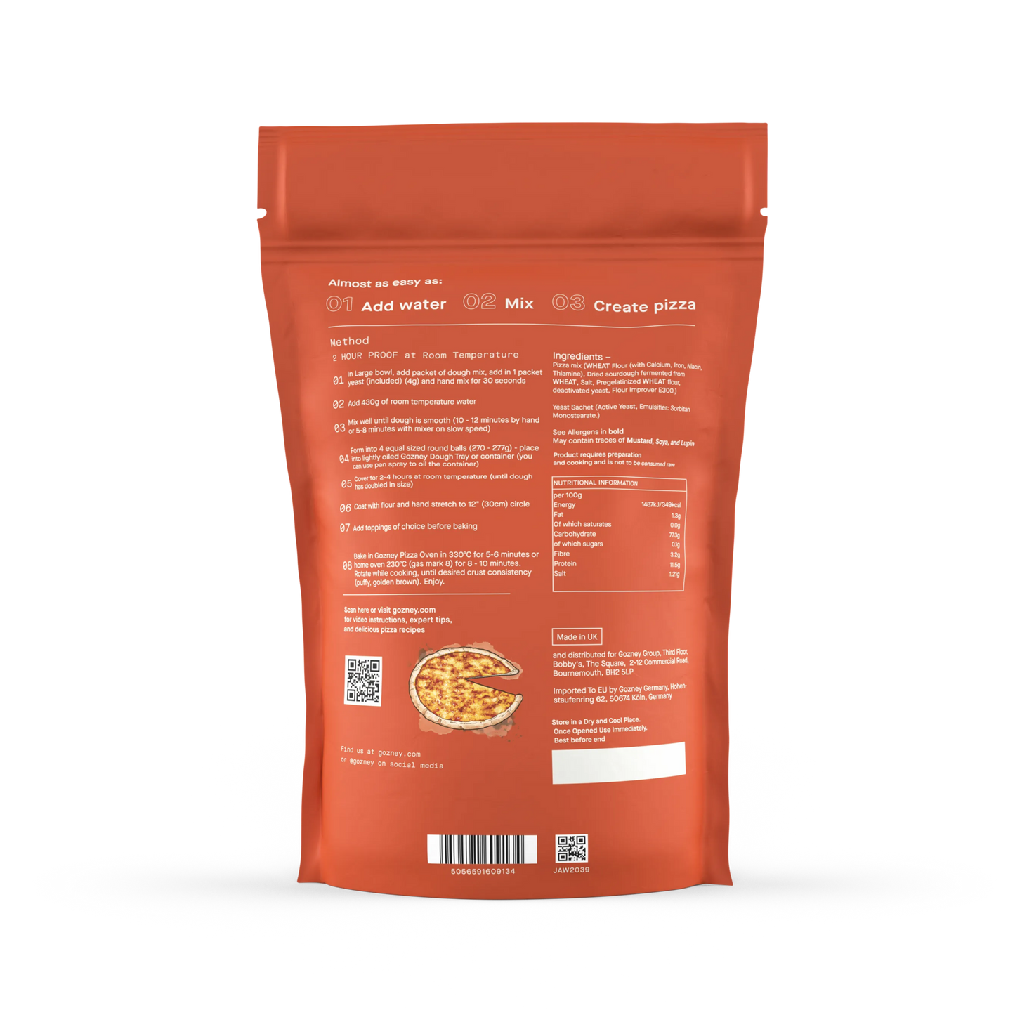 Just Add Water Classic Dough Mix for 4 x 12" Pizzas