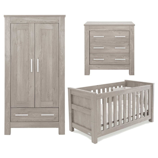 Babystyle Bordeaux Nursery Furniture Set - Ash - 3 Piece (Free Mattress)