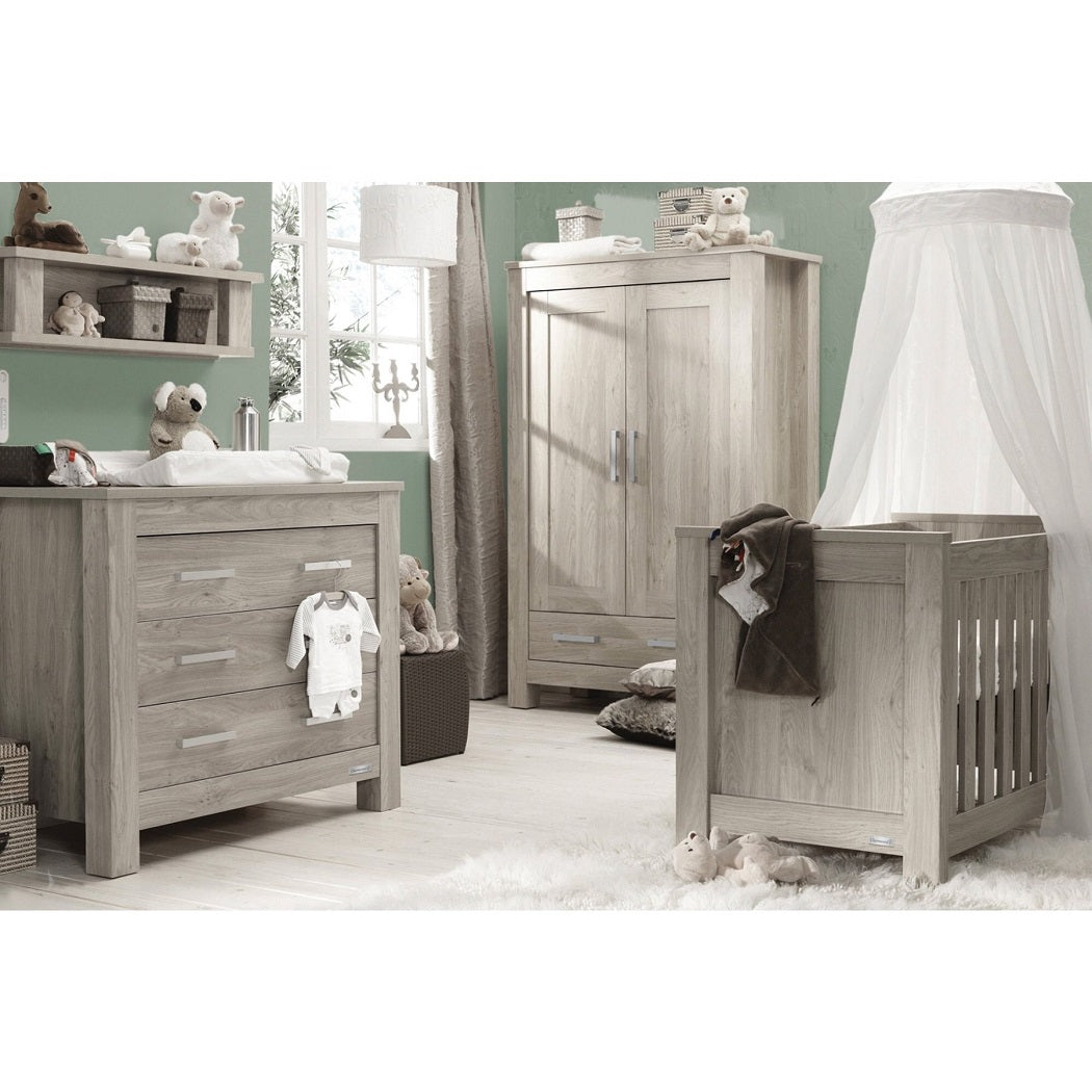 Babystyle Bordeaux Nursery Furniture Set - Ash - 3 Piece (Free Mattress)