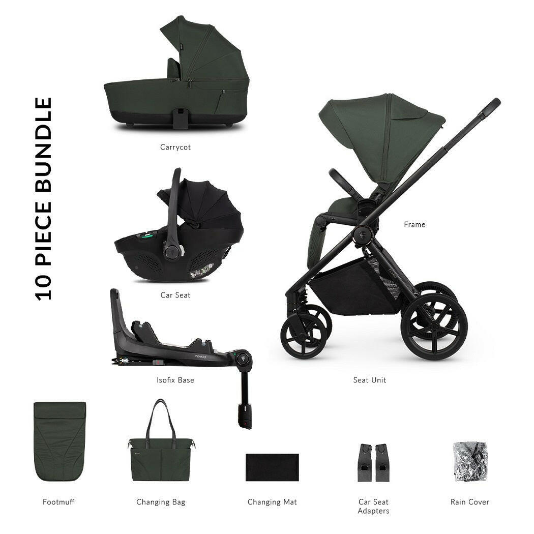 Venicci CLARO 3-in-1 Travel System with 360 ISOFIX Base - Forest
