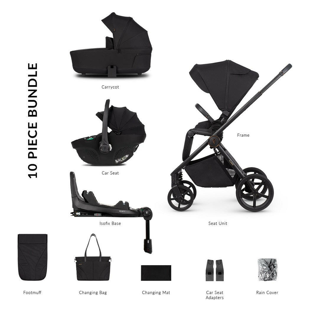 Venicci CLARO 3-in-1 Travel System with 360 ISOFIX Base  - Noir