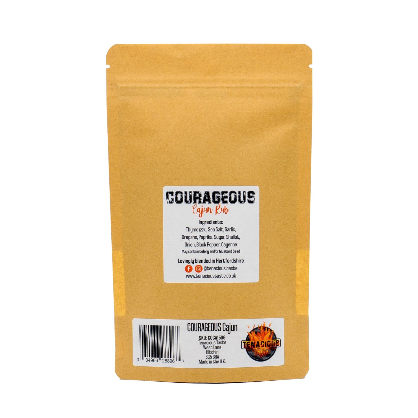 Courageous Cajun BBQ Rub 150g from Tenacious Taste