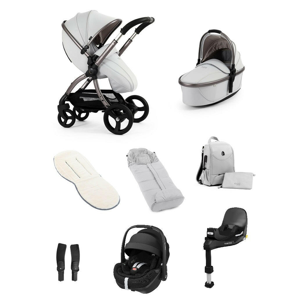 egg3 Houndstooth Silver Special Edition - Luxury Bundle with Maxi-Cosi Pebble 360 Pro²