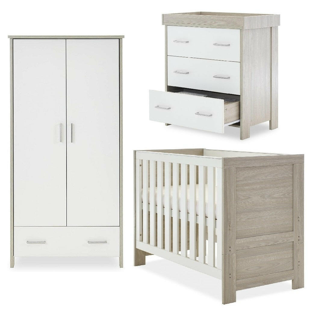 Obaby Nika 3 Piece Room Set (Grey Wash & White)