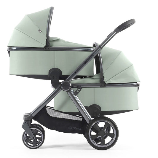 Oyster4 Twin LUXURY Bundle - Pistachio - Double Pram Pushchair Travel System