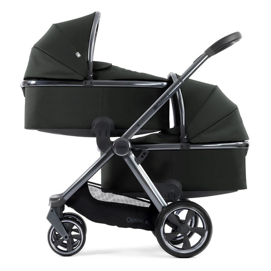 Oyster4 Twin LUXURY Bundle - Black Olive - Double Pram Pushchair Travel System