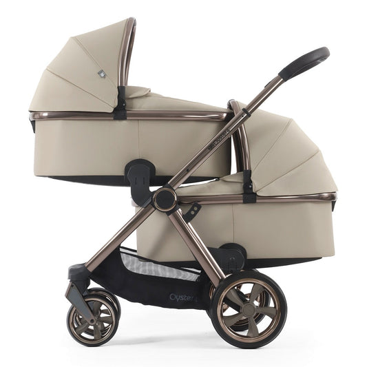 Oyster4 Twin LUXURY Bundle - Buttermilk - Double Pram Pushchair Travel System