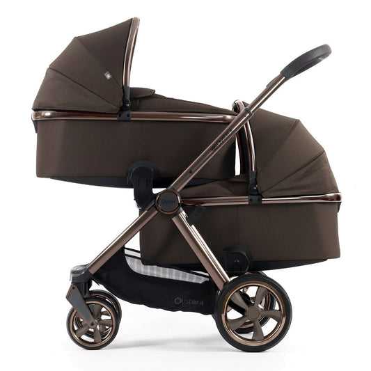 Oyster4 Twin LUXURY Bundle - Chocolate Velvet - Double Pram Pushchair Travel System
