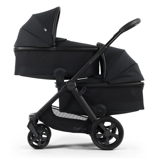 Oyster4 Twin LUXURY Bundle - Raven - Double Pram Pushchair Travel System