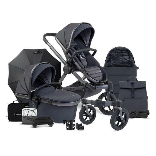 iCandy Peach 7 All-Terrain Pram Pushchair Complete Bundle (Storm)