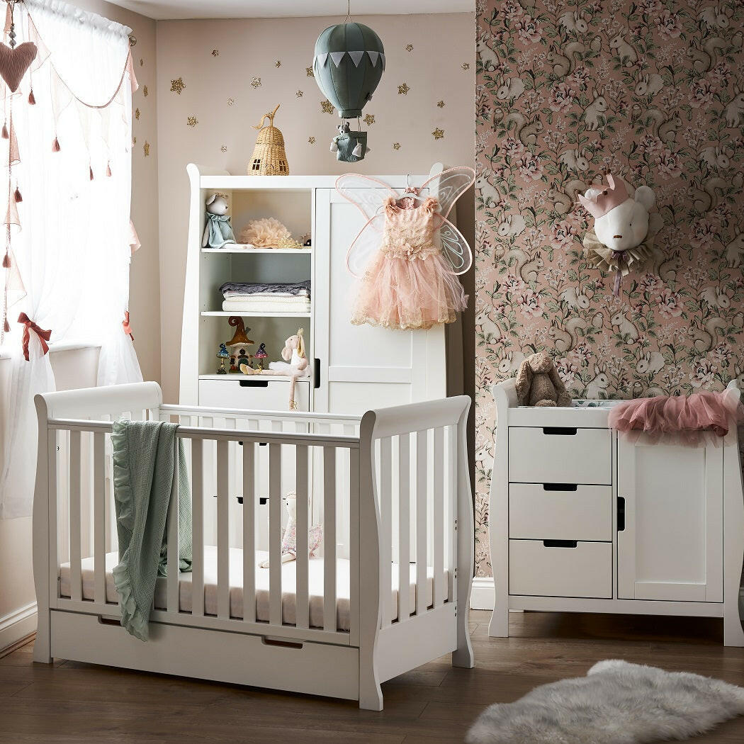 Obaby Stamford Mini Sleigh 3 Piece Room Set (White)