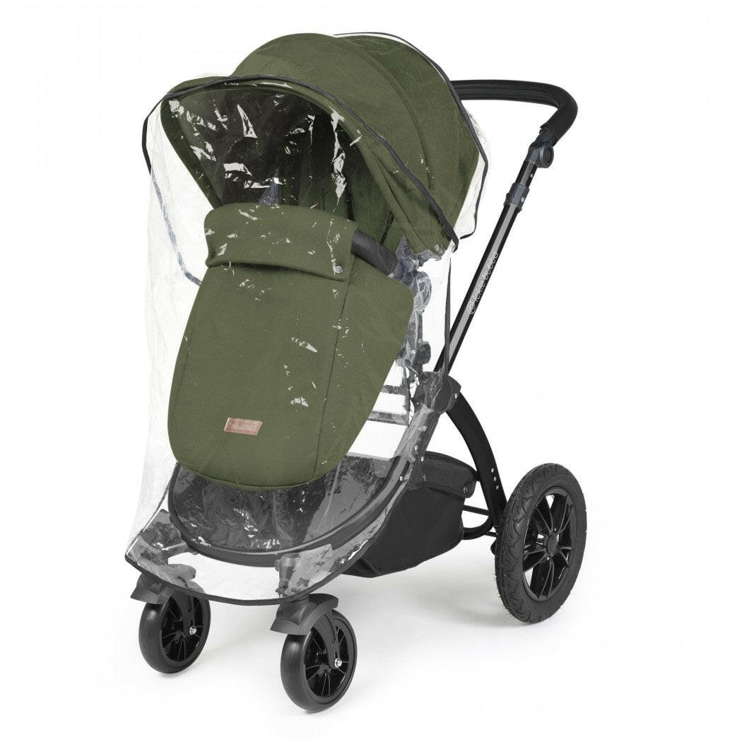 Ickle Bubba Stomp LUXE Travel System with Cirrus Car Seat & Base - Black/Woodland/Black - plus Bubba&Me Crib
