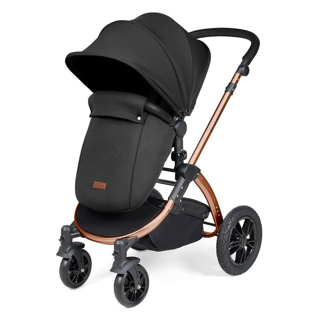 Ickle Bubba Stomp LUXE Travel System with Cirrus Car Seat & Base - Bronze/Midnight/Black - plus Bubba&Me Crib