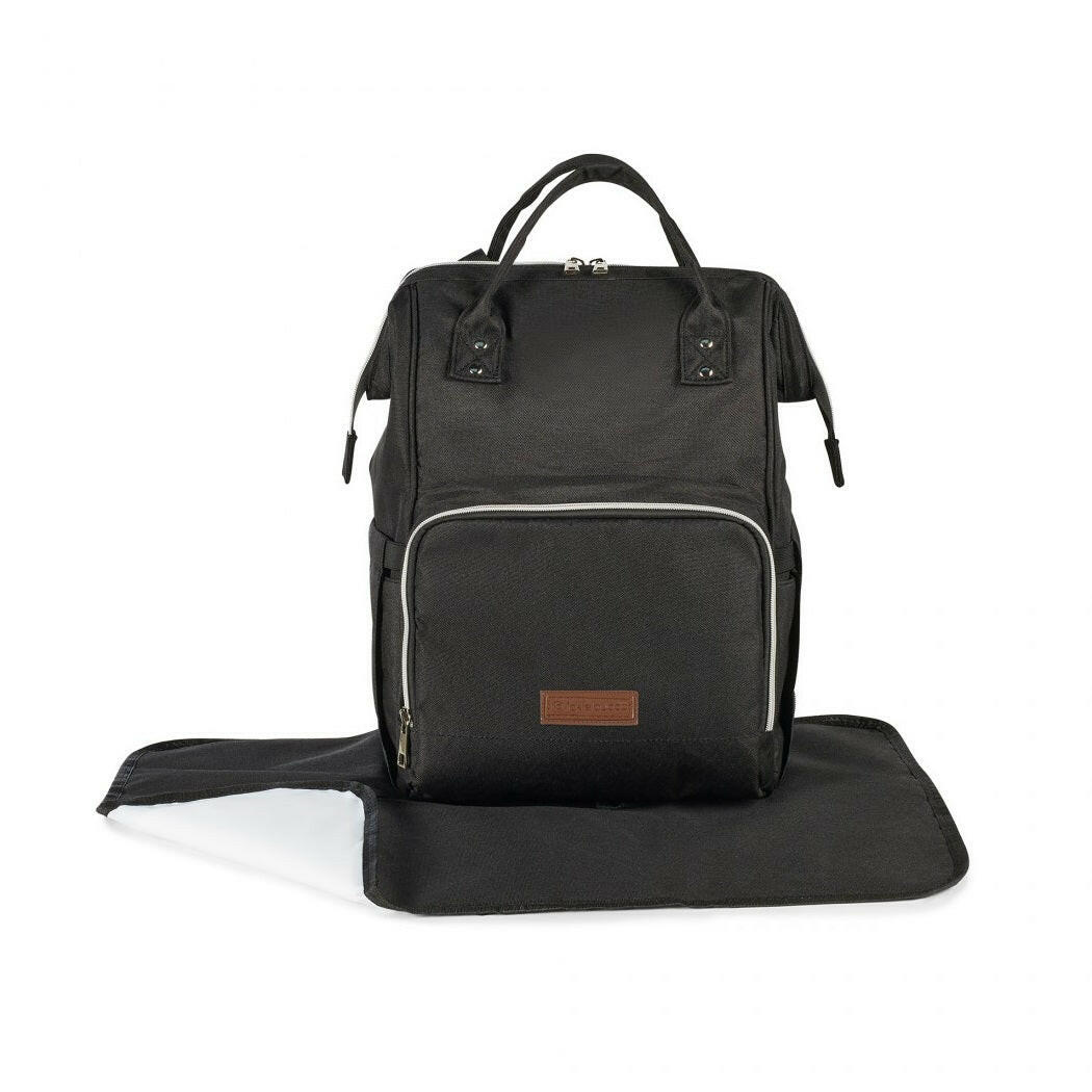 Ickle Bubba Stomp LUXE Travel System with Cirrus Car Seat & Base - Black/Woodland/Black - plus Bubba&Me Crib