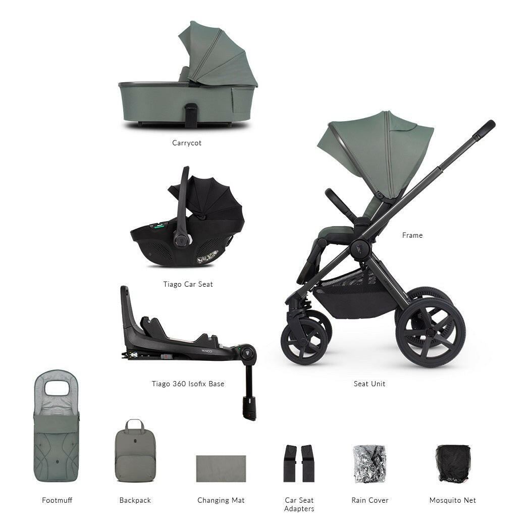 Venicci Upline 2 - Aloe - 3in1 Travel System with Maxi-Cosi Pebble 360 Pro²