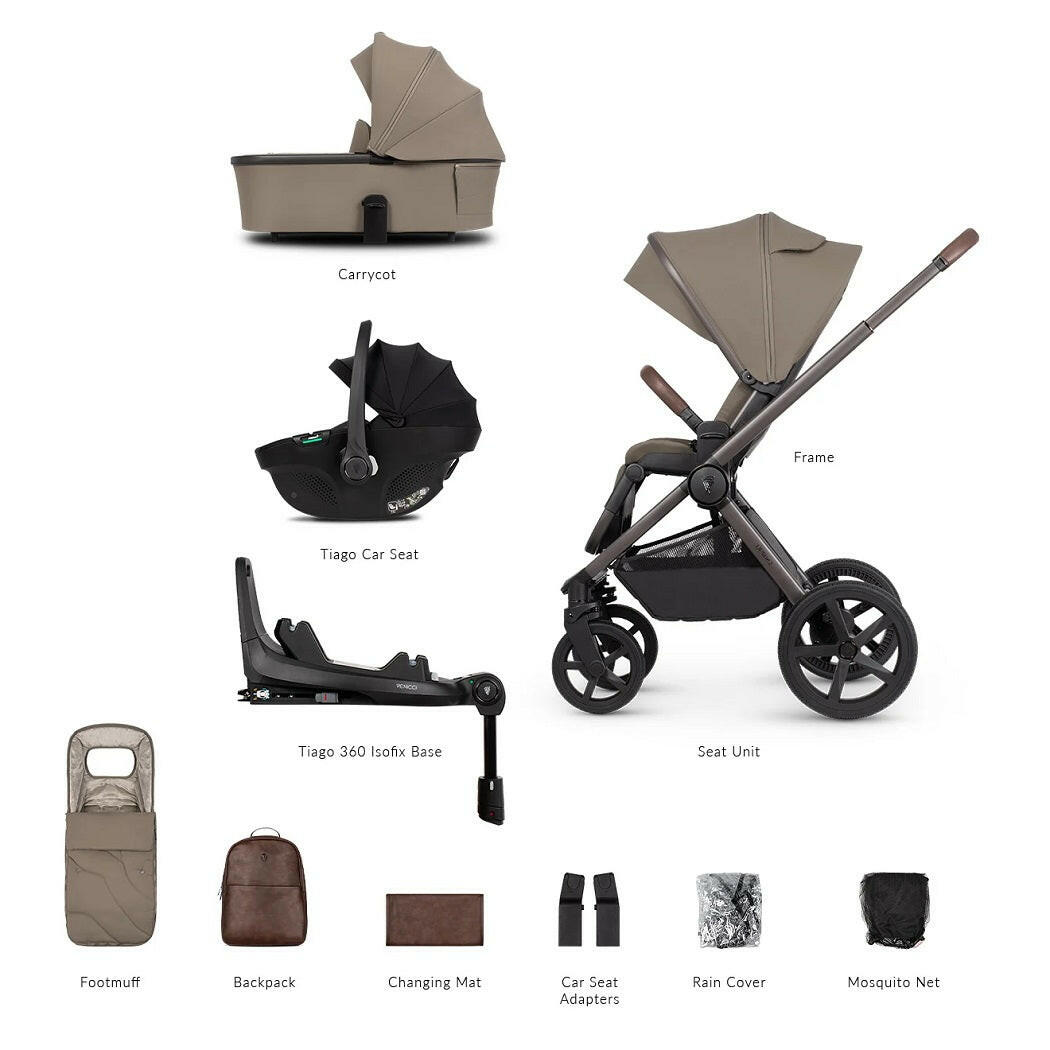 Venicci Upline 2 - SE Powder - 3in1 Travel System with Maxi-Cosi Pebble 360 Pro²