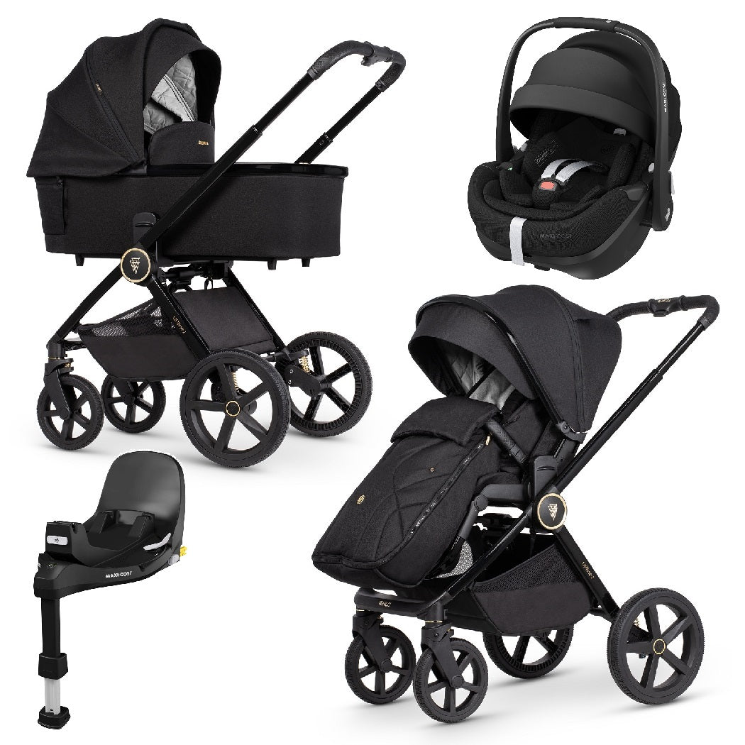 Venicci Upline 2 - All Black - 3in1 Travel System with Maxi-Cosi Pebble 360 Pro²