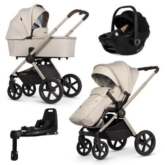 Venicci Upline 2 - Stone Beige - 3in1 Travel System with 360 ISOFIX Base