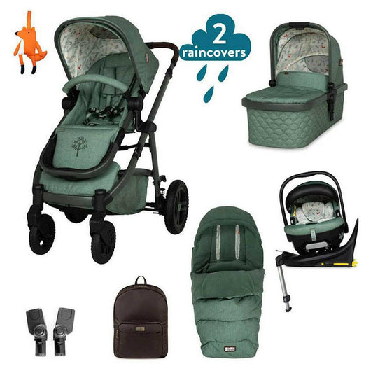 Cosatto Wow 3 Meadow Everything Bundle with 360° Rotating Car Seat & ISOFIX Base