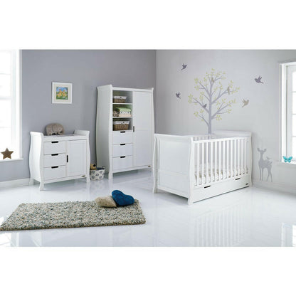 Obaby Stamford Classic Sleigh 3 Piece Room Set (White)
