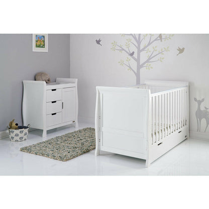 Obaby Stamford Classic Sleigh 2 Piece Room Set (White)