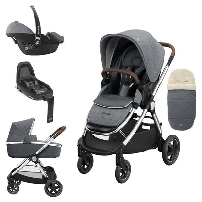 Maxi-Cosi Adorra Luxe Pebble 360 and Isofix Base Bundle - Twillic Grey