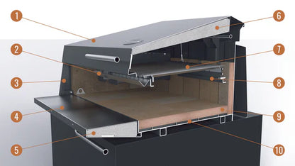 Flamery Large Asado BBQ with Split Grill and Firebox