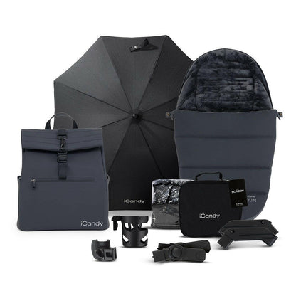 iCandy Peach 7 All-Terrain Pram Pushchair Complete Bundle (Storm)
