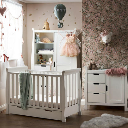 Obaby Stamford Mini Sleigh 3 Piece Room Set (White)