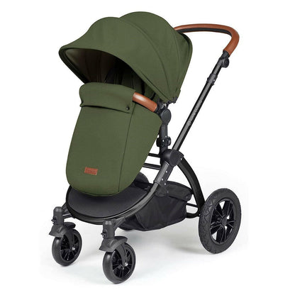 Ickle Bubba Stomp LUXE Travel System with Cirrus Car Seat & Base - Black/Woodland/Tan - plus Bubba&Me Crib