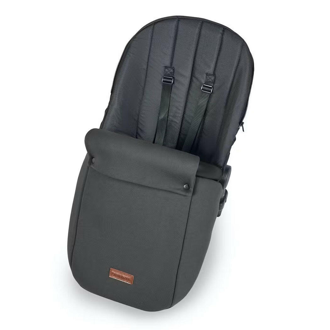 Ickle Bubba Stomp LUXE Travel System with Cirrus Car Seat & Base - Black/Charcoal/Black - plus Bubba&Me Crib
