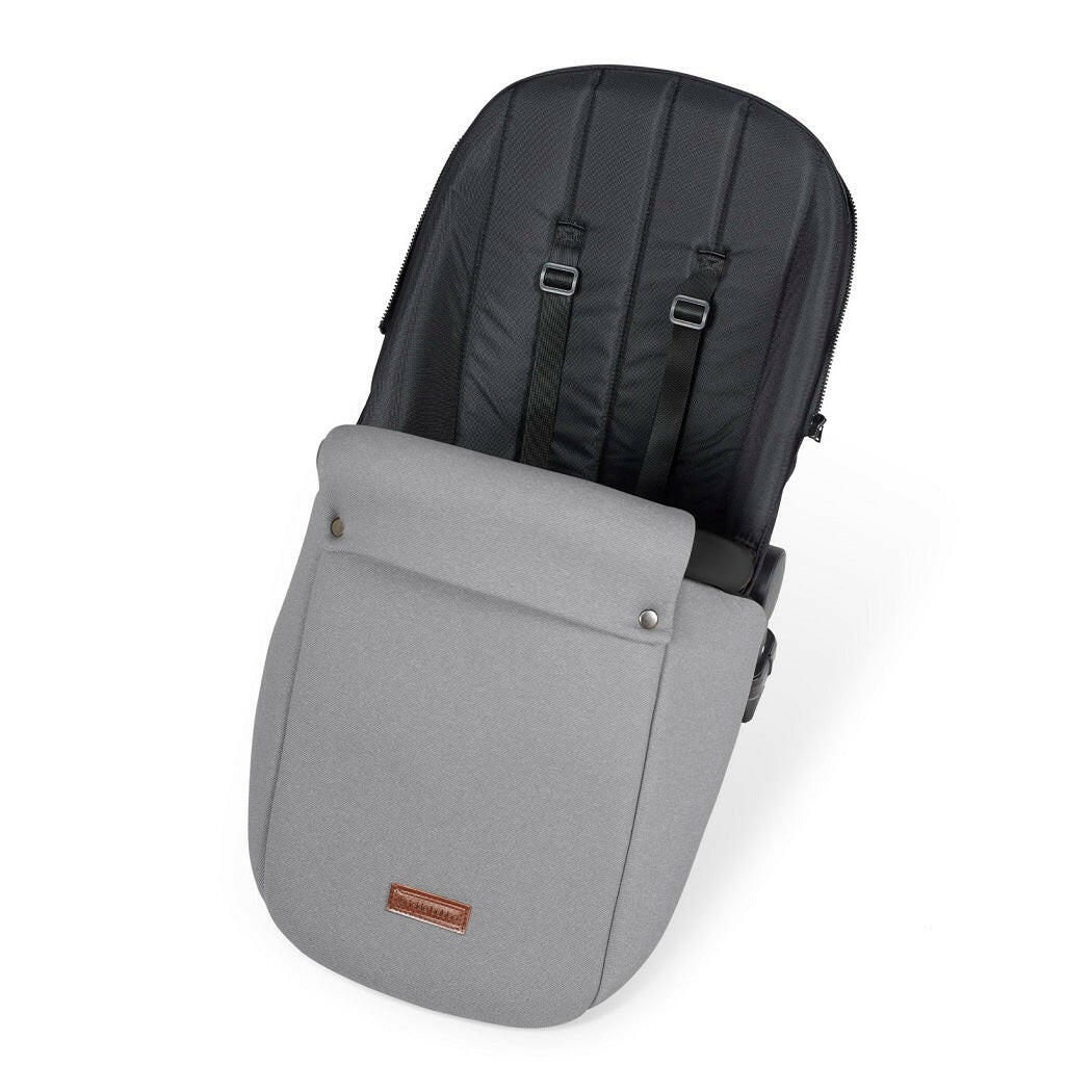 Ickle Bubba Stomp LUXE Travel System with Cirrus Car Seat & Base - Black/Pearl Grey/Black - plus Bubba&Me Crib