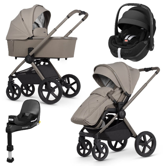 Venicci Upline 2 - Taupe - 3in1 Travel System with Maxi-Cosi Pebble 360 Pro²